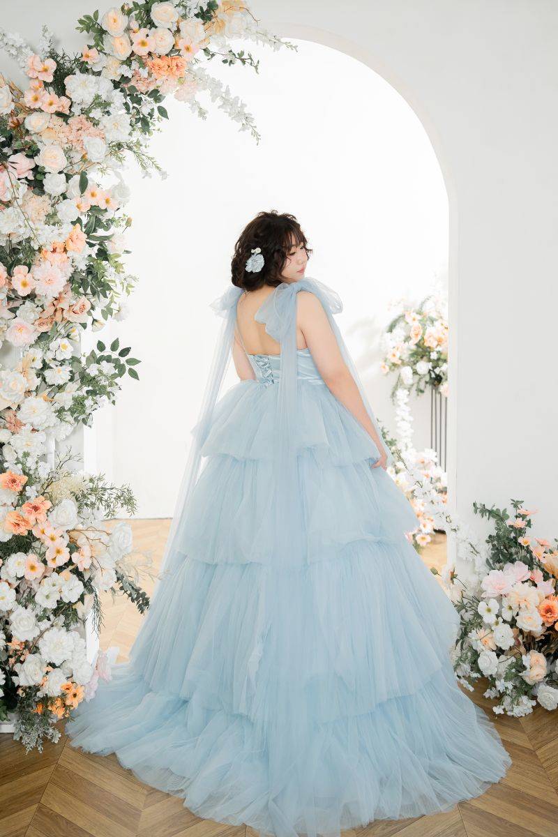板橋蘇菲雅 婚紗 大尺碼禮服 天空藍夢幻層次款
