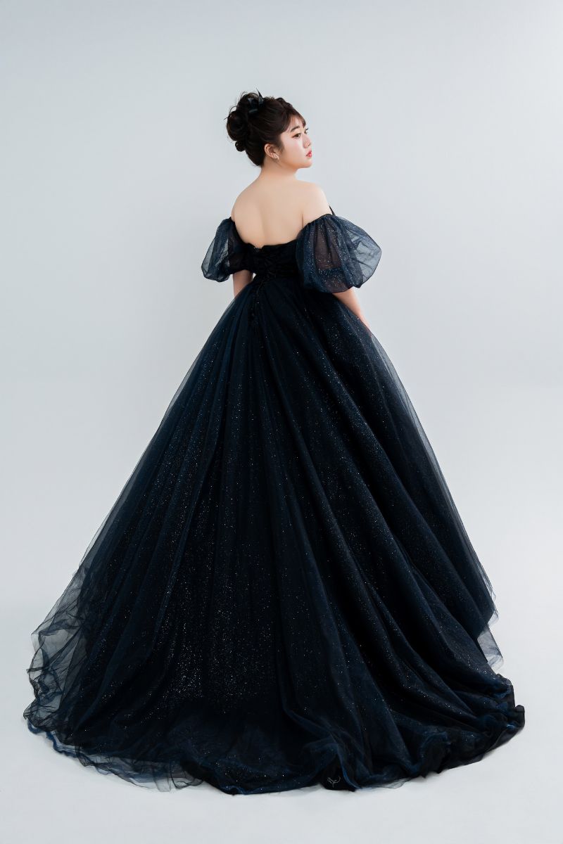 板橋蘇菲雅 婚紗 大尺碼禮服 黑藍星塵款