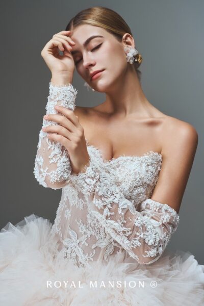 蘿亞婚紗推薦 高訂婚紗 雲霧花語.柔光羽霧澎裙禮服