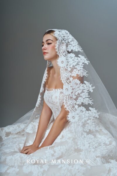 蘿亞婚紗推薦 高訂婚紗 法蘭雕花.法式馬甲車骨蕾絲澎裙禮服