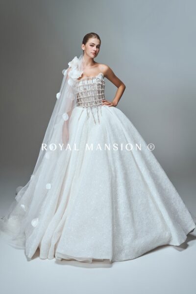 蘿亞婚紗推薦 高訂婚紗 微光花語.珠鑽馬甲蕾絲亮點禮服