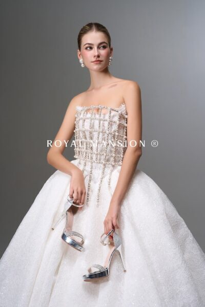 蘿亞婚紗推薦 高訂婚紗 微光花語.珠鑽馬甲蕾絲亮點禮服