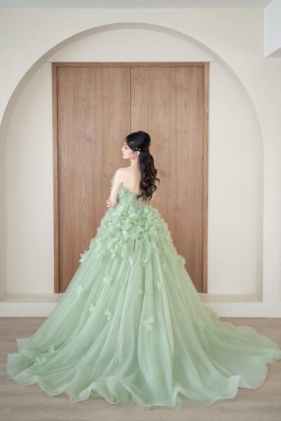 高雄翡麗婚紗 韓系婚紗 花園系列禮服 嫩綠精靈．薄荷綠澎裙禮服
