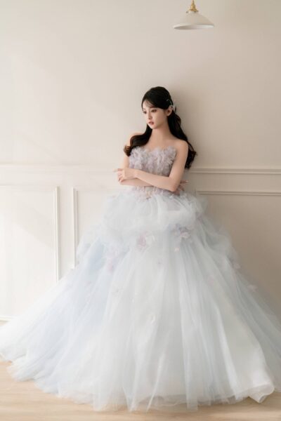 高雄翡麗婚紗 韓系婚紗 花園系列禮服 紫丁香之舞．藍紫色花蕊禮服