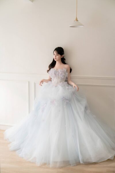 高雄翡麗婚紗 韓系婚紗 花園系列禮服 紫丁香之舞．藍紫色花蕊禮服