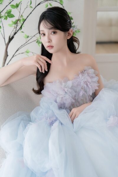 高雄翡麗婚紗 韓系婚紗 花園系列禮服 紫丁香之舞．藍紫色花蕊禮服