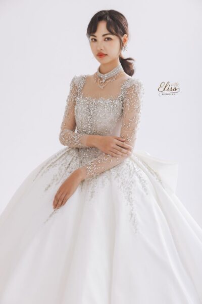桃園伊莉莎婚紗 皇室長袖緞面禮服4_result