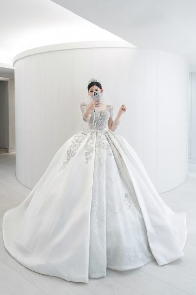 高雄法國台北婚紗 奢華白紗 重工水晶展現純淨優雅女王氣質6_result